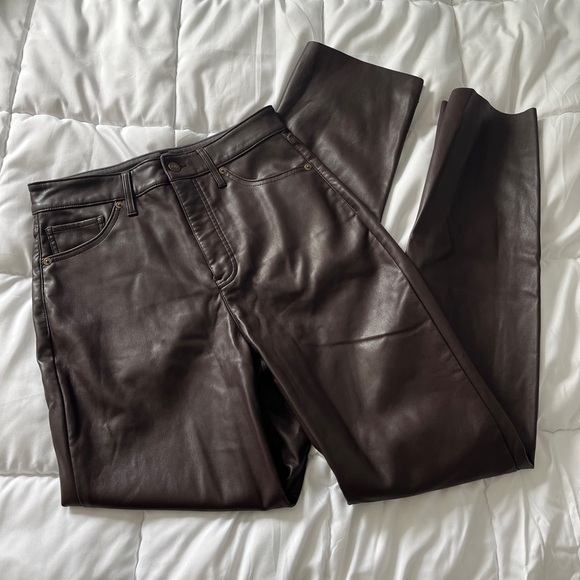 Express Pants - Brown Leather Pants